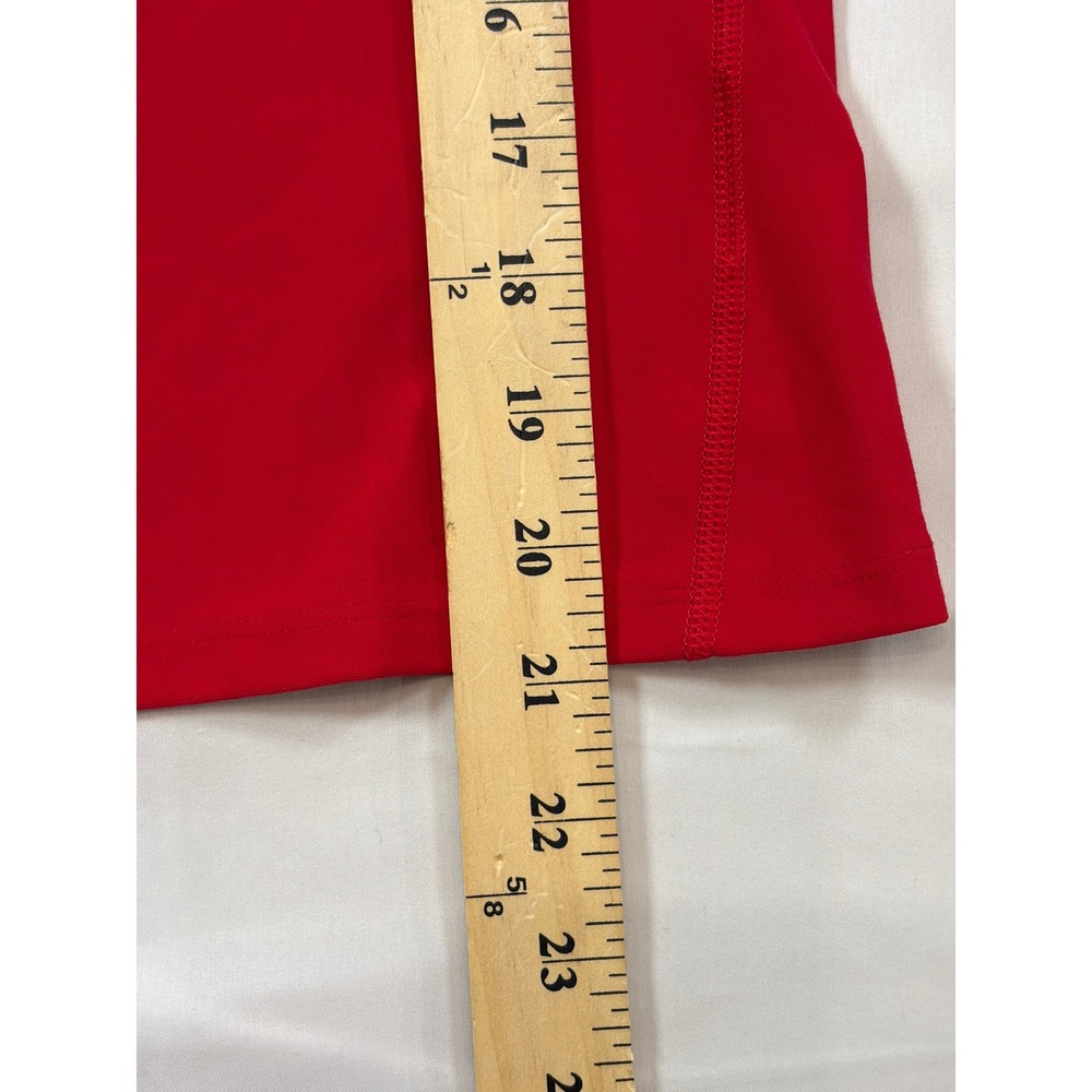Spanx SPANXsmooth OnForm Long Sleeve Top Red Crew Neck Thumbholes Medium NEW - Picture 9 of 14